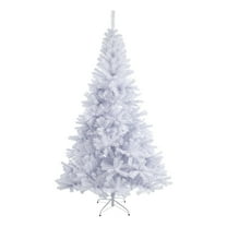 WEGFTDUOP 6FT White Artificial Christmas Tree | Premium Unlit Hinged Spruce Full Tree with 1000 Branch Tips & Metal Stand | Easy Assembly for Indoor/Outdoor Use