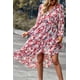 thumbnail image 5 of Vestido floral bohemio PRETTYGARDEN para mujer, cruzado con cuello en V, manga larga, talla M, 5 of 7