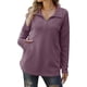 thumbnail image 2 of Camiseta de Punto de Manga Larga Ticfox con Cuello Vuelto y Cremallera para Mujer Color Morado XL, 2 of 7
