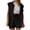 Black, variant on Caywon Womens 2 Piece Button-Front Sleeveless Top Drawstring Shorts Set Casual Loungewear Breathable Wrinkle-Free Loose Fit Elastic Waist Conjunto de Ropa para Mujer