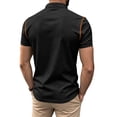 thumbnail image 4 of Yungyresw Mens Polo Shirt Short Sleeve Henley Collar Shirt Contrast Color Trim Pocket Polos for Summer Tops, 4 of 4