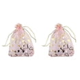 thumbnail image 1 of 200 Piezas 9X12cm Corazón Impreso Bolsas de Organza Rosadas Bolsas de Joyería Bolsas de Organza, 1 of 5