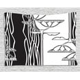 thumbnail image 1 of Black and White Tapestry, Abstract Fennel Plants with Seeds Monochrome Garden Condiment Ornament, Wall Hanging for Bedroom Living Room Dorm Decor, 60W X 40L Inches, Black White, by Ambesonne, 1 of 2