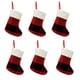 thumbnail image 1 of Saco De Calcetín De Navidad Bolsa De Regalo Adorno De Navidad Rojo Negro Medias De Navidad Bolsa De Dulces Bolsa Colgando Para Árbol De Navidad Dormitorio Y Aula 6 Unids Minnieouse HA038738-00, 1 of 6