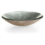 Xylem RVE165 Reflex Round Glass Vessel Sink - Metallic Silver