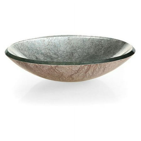 Xylem RVE165 Reflex Round Glass Vessel Sink - Metallic Silver