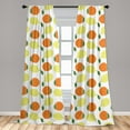 thumbnail image 5 of Ambesonne Avocado Curtains, Cartoon Fruit Drawing Print, Pair of 28"x63", Fern Green Marigold White, 5 of 5