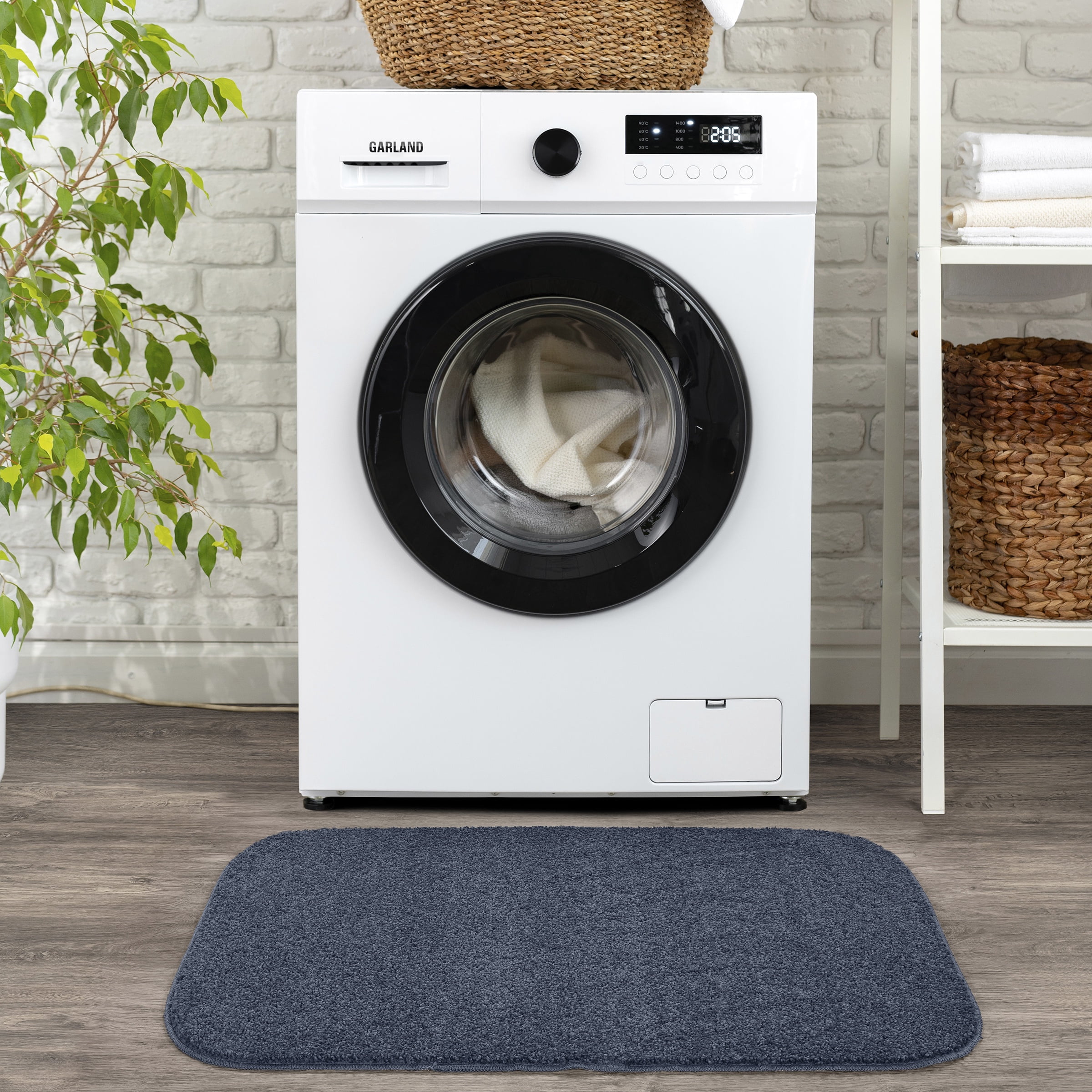 Garland Rug Sedona Washable Polypropylene Slate Blue Bath Rug, 24" x 40"