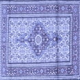 thumbnail image 1 of Ahgly Company Machine Washable Indoor Square Medallion Blue Traditional Area Rugs, 4' Square, 1 of 4