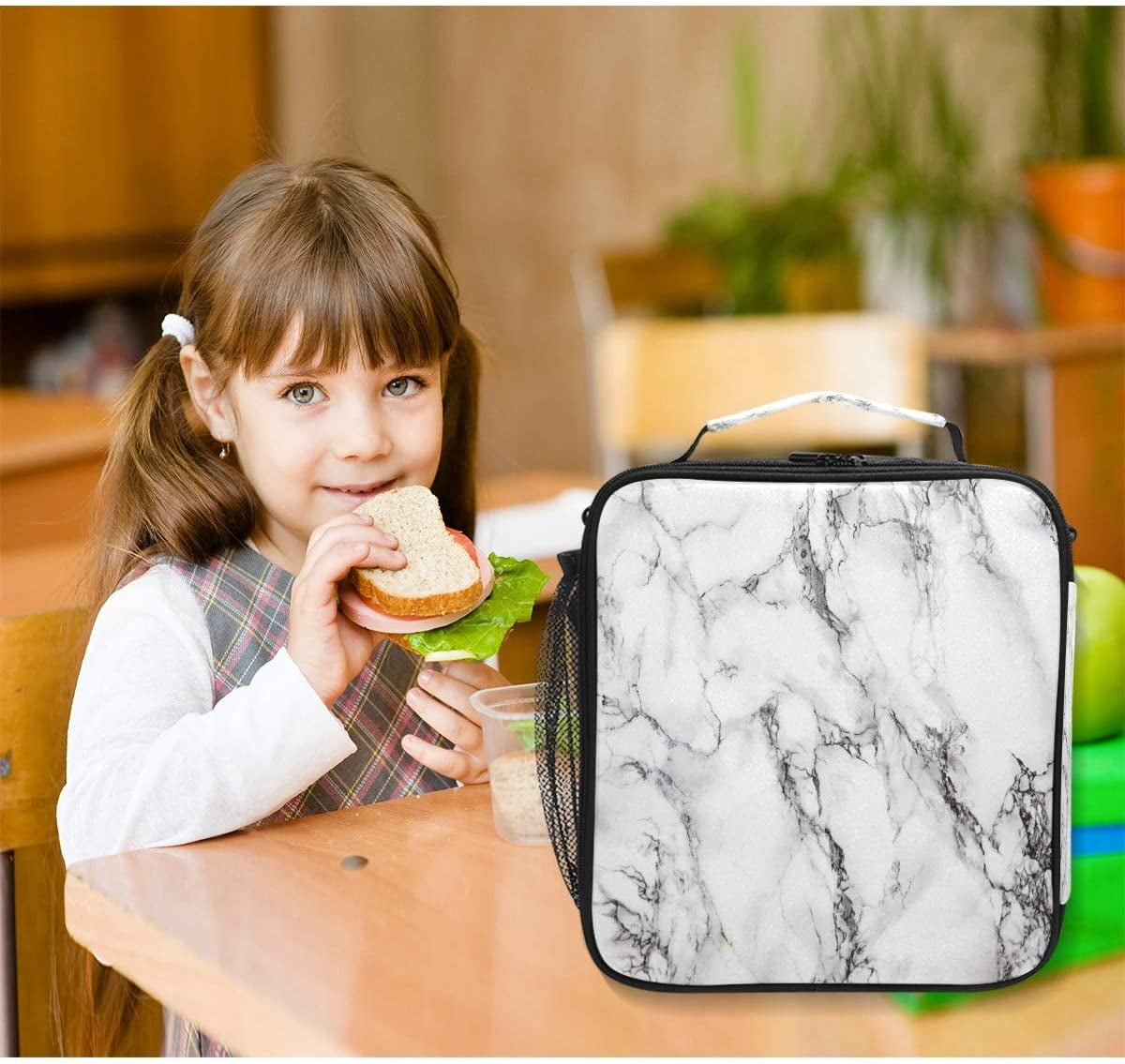 Elegant Marble Lunch Bag for Men Women Insulated Lunch Box Cute Lunch Tote  Bag 
