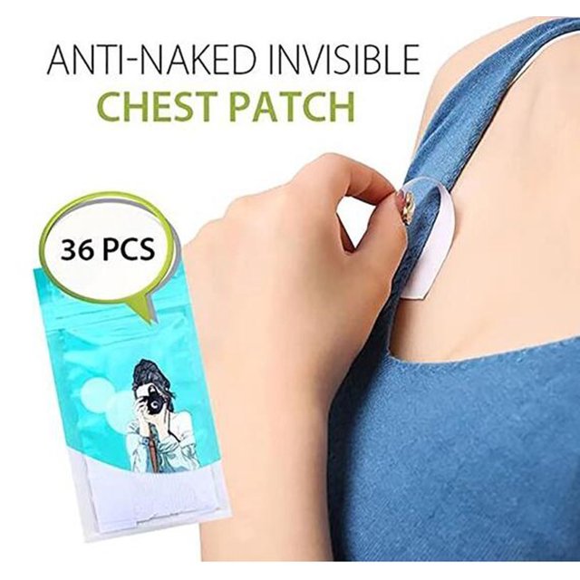 Cinta Adhesiva Desechable de Doble Cara Ganfancp Antideslizante para Pecho 36 Piezas