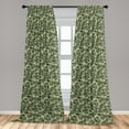 thumbnail image 2 of Jungle Window Curtains, Ivy Branches with Leaves Intertangled Complex Botanical Artwork, Lightweight Decor 2-Panel Set with Rod Pocket, Pair of - 28"x84", Pale Green and Hunter Green, by Ambesonne, 2 of 3