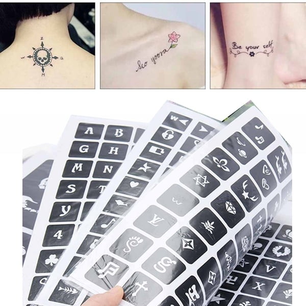 Semi Permanent Tattoo Stencils Small Glitter Tattoo Template For Face Body Art Painting Different Pattern Design Tattoo Stencils By Boobeauty Walmart Com