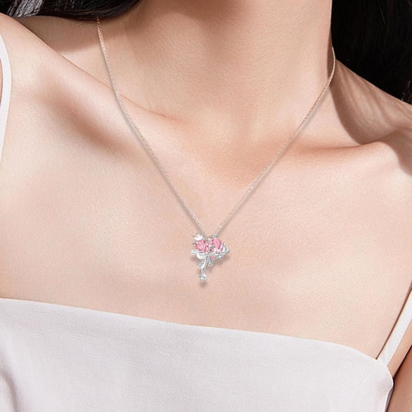 Collar con colgante de corazón, joyería de moda, collar con corazón de diamantes de imitación, aretes con forma de corazón de amor para regalo del Día