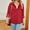 Red, variant on Njoeus Women Corduroy Button Up Collared Shirt Jacket Solid Color Casual Long Sleeve Blouses Tops S-XXL