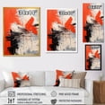 thumbnail image 4 of Designart "Red and White Chaotic Burst I" Abstract Framed Wall Art - Modern Red Abstract Collages Living Room Framed Canvas Art, 4 of 6