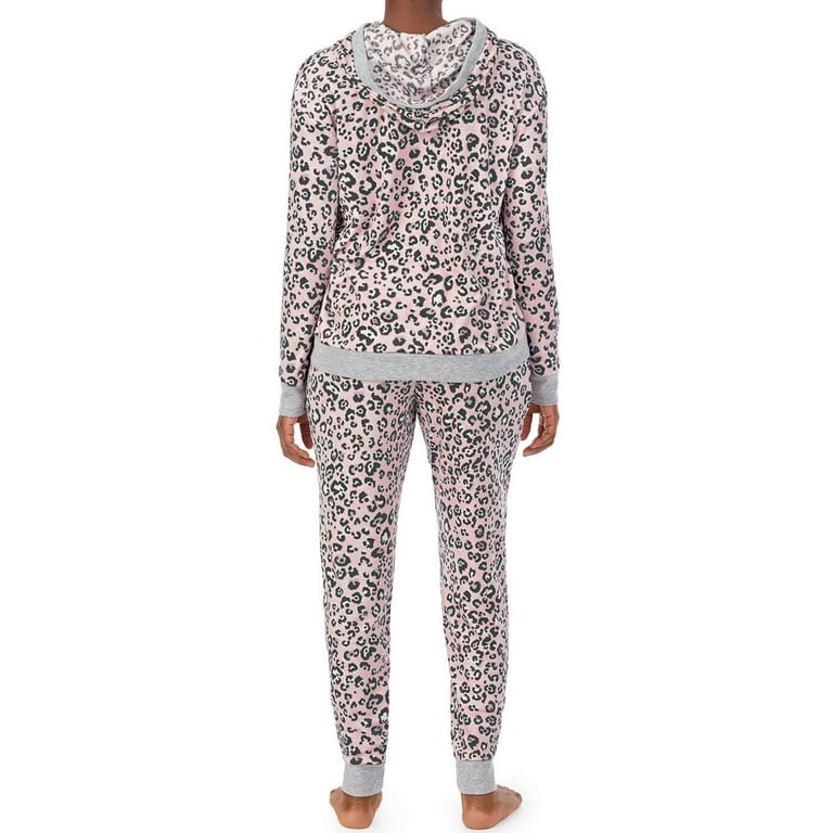 Cuddl Duds Women s 2 Piece Hooded Stretch Fleece Lounge Set Pink