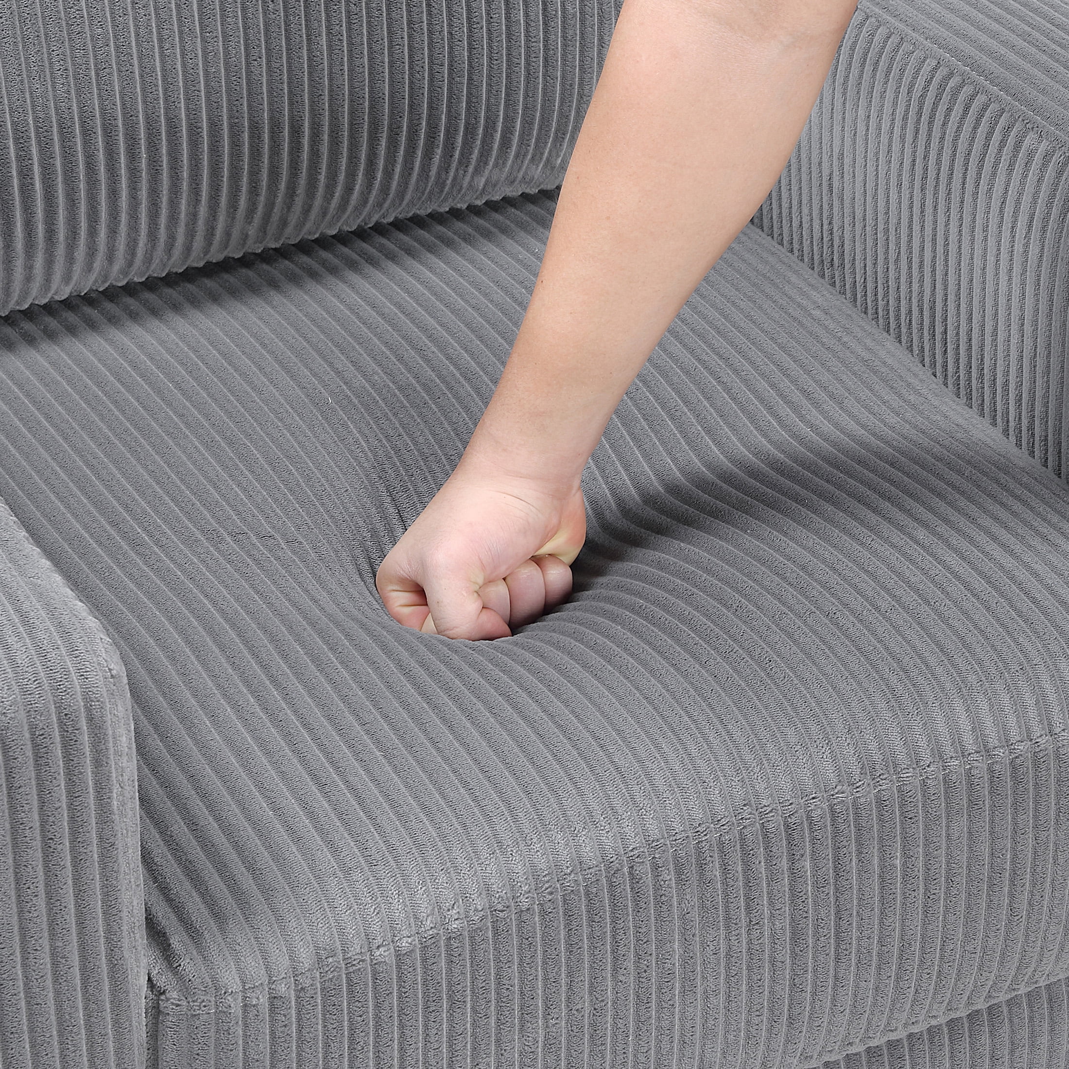 OakvillePark Mapleholt Corduroy Sofa, Gray