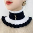 thumbnail image 1 of Col Roulé de Noël, Col à Rayures, Col Tricoté, Faux Col Détachable, Foulard Chauffante pour Femmes, 1 of 6