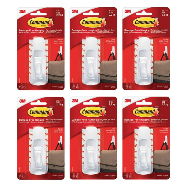 3M Command Large Utility Hook 17003 Damage Free Adhesive Reuseable