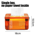 thumbnail image 2 of Caja de pañuelos con asa Organizador de servilletas rectangular transparente para almacenamiento de baño, cocina y dormitorio de oficina MFZFUKR CPB-US-WZY100-2, 2 of 5