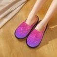 thumbnail image 5 of KLL Holiday Shiny Slippers for Women Men House Slip on Indoor Outdoor Bedroom Furry Fleece Lined Ladies Comfy Anti-Skid Rubber Hard Sole-Medium, 5 of 8