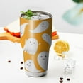 thumbnail image 3 of 30oz Orange Halloween Cute Ghosts Tumblers Stainless Steel Tumbler with Lid and Straw,Vacuum Insulated Double Wall Travel Tumbler Cups Mug with Cleaning Brush for Coffee,Tea, 3 of 7