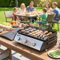 thumbnail image 2 of Outsunny Propane Gas Grill with 3 Main Burners, Outdoor BBQ Grill Cart, 2 of 10