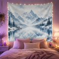 thumbnail image 2 of Frozen Mountain Lake Landscape in Snowy Forest, Serene Watercolor Winter Scene for Nature Lovers, Forest Wall Art, Housewarming Gift, Tapestry Wall Hanging for Bedroom, Living Room and Dorm, 2 of 7