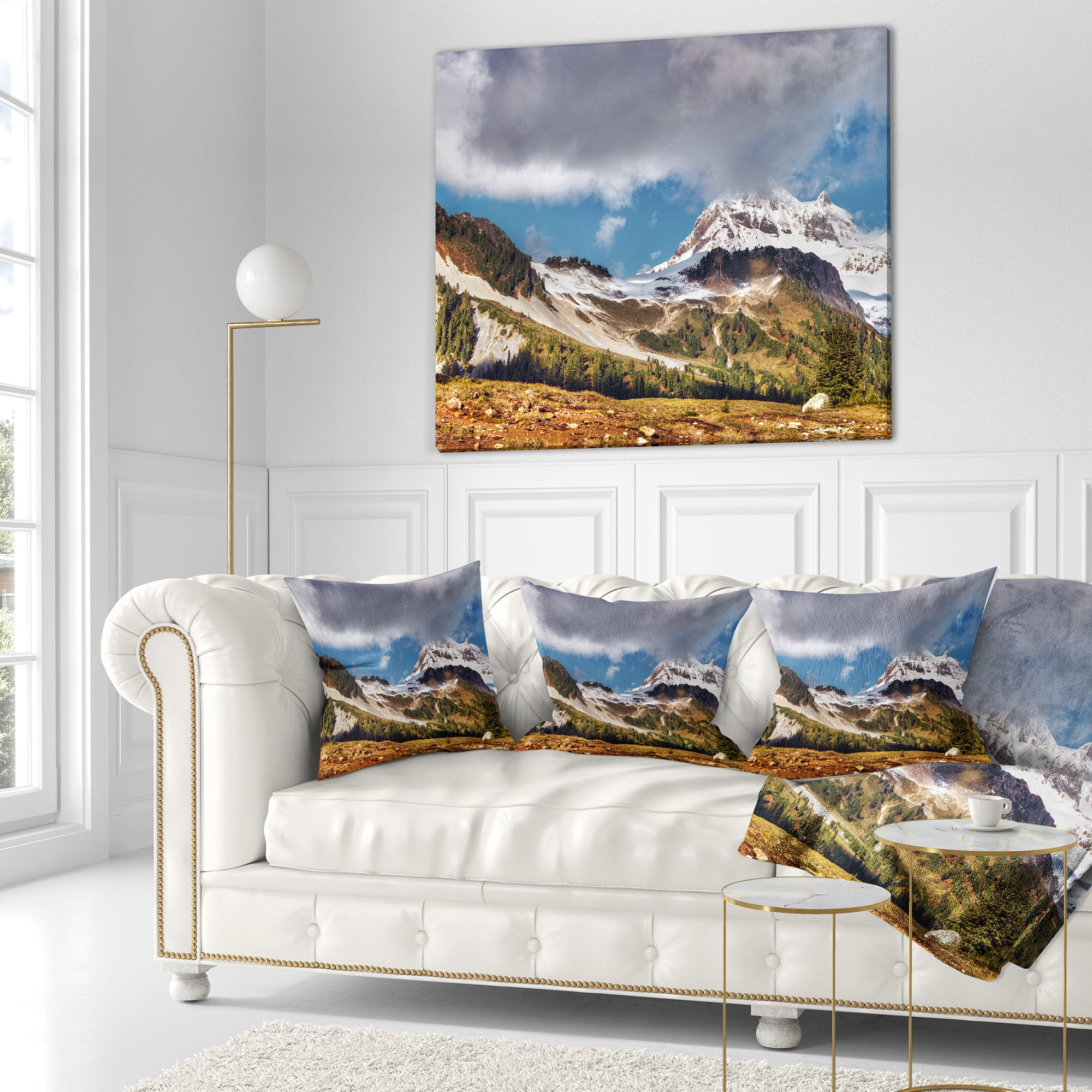 Designart Whistler Mountain British Columbia - Throw Pillow - 18x18