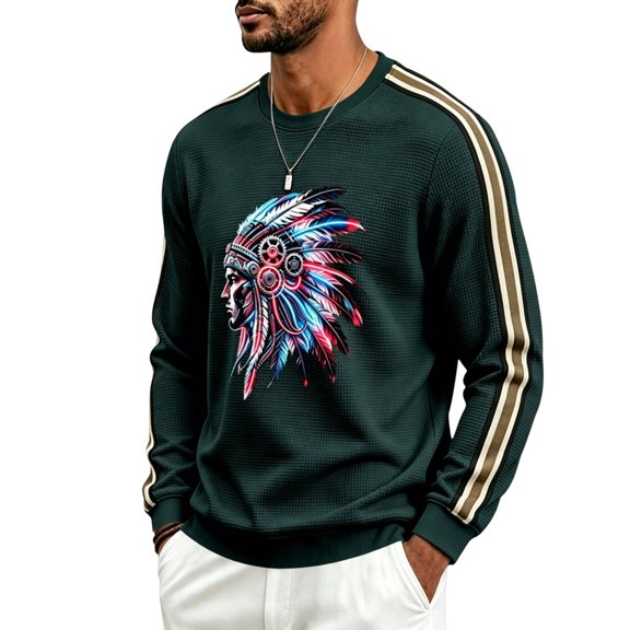 Men's Crewneck Pullover Sweatshirt Loose Fit Long Sleeve Pullover Casual Athletic Sweatshirt without Hood Pullover Tops