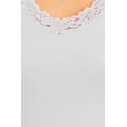 thumbnail image 2 of Seamless V-neck Camisole Racer Back Tank with Lace Trim, White, 2 of 4