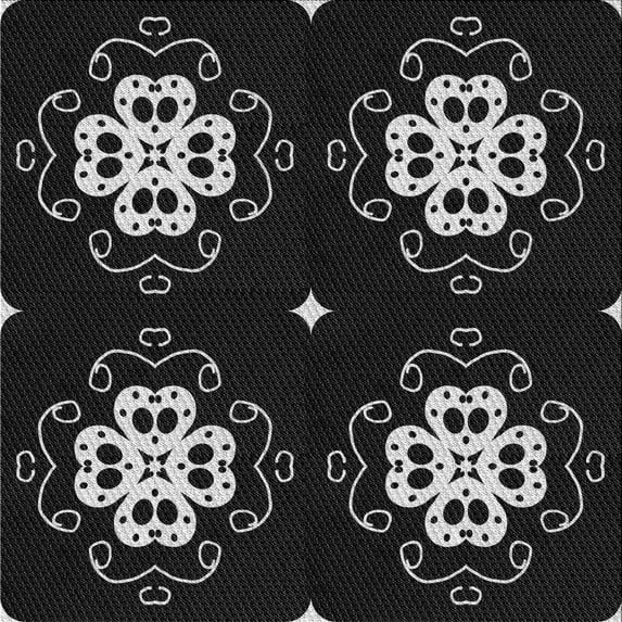 Ahgly Company Machine Washable Indoor Square Transitional Night Black Area Rugs, 7' Square