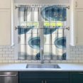 thumbnail image 3 of Blue Circle Kitchen Curtain Valance 3 Piece Set Short Curtain Sink Window Decor 36 Inch Small Window Treatment Tier 27.5x36 Length, 3 of 6