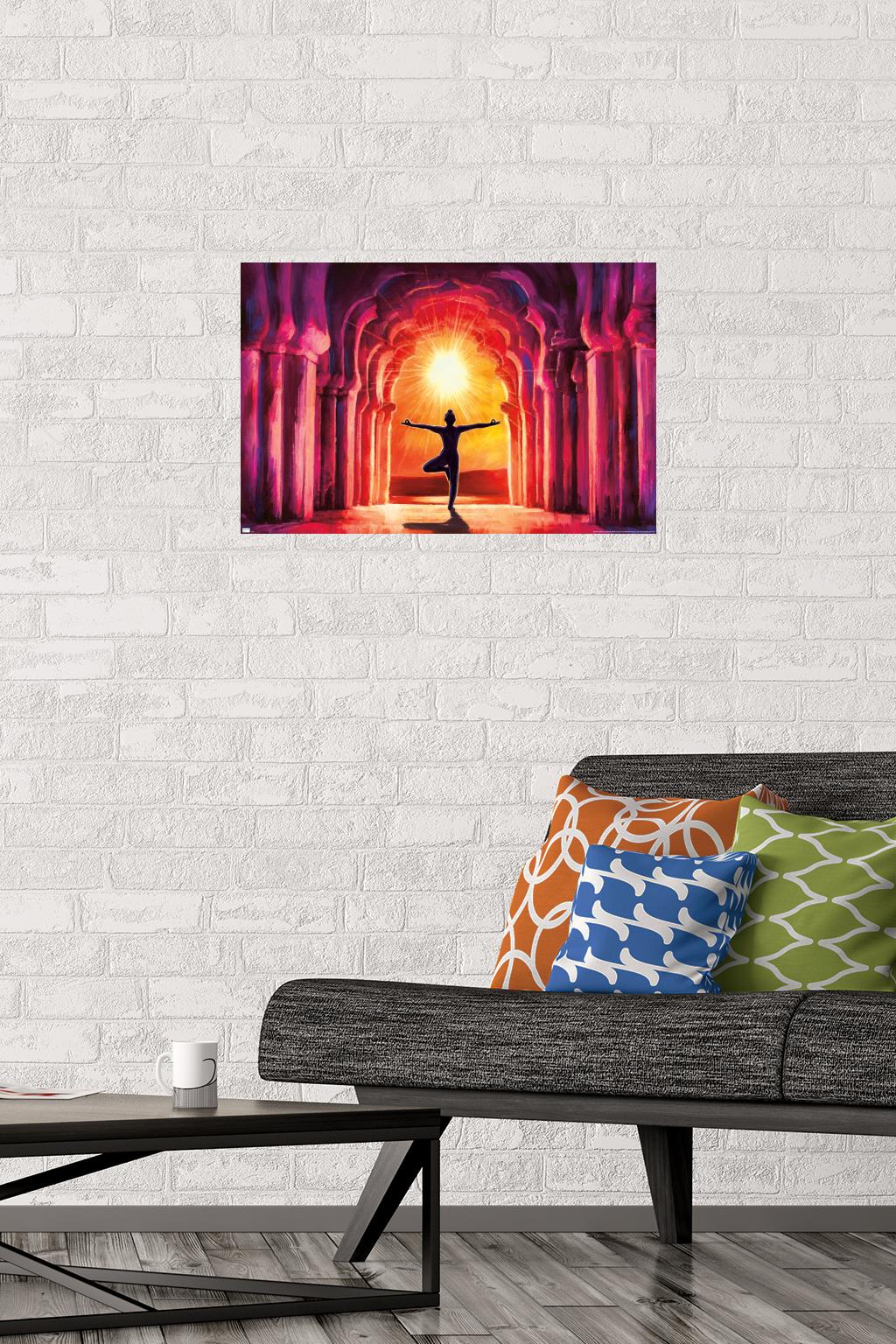 PD Moreno - Fine Art - Yoga Morning Sun Wall Poster, 14.725" x 22.375"