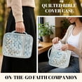 thumbnail image 5 of Yuyamidu Daisy Bible Cases for Woman Blue Quilted Bible Cover Protective Bible Carrying Case Bag with Tote Handle Fashion Carrying Bible Study Supplies Accessories, 5 of 8
