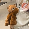 thumbnail image 4 of Adorable Raccoon Plush Backpack for Autumn Winter: New Fashionable Stuffed Animal Shoulder Crossbody Bag, Perfect Birthday Gift - Dark Brown, Small Size (27cm Height, 36g Weight), 4 of 6