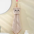 thumbnail image 4 of TUTUnaumb Cute Cat Hand Towels for Kids Women, Bathroom Towels with Hanging Loop, Hand Drying Towel Cat Print Animals, Microfiber Soft and Fluffy, Absorbent Hand Towel for Kitchen Bathroom-Beige, 4 of 6