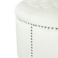 thumbnail image 6 of Round Velvet Ottoman with Studded Trim Beige, 6 of 8