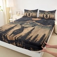 thumbnail image 3 of jejeloiu Wild Deer Twin 3-Piece Ultra Soft Cabin Farm Sheet Set, 3 of 7