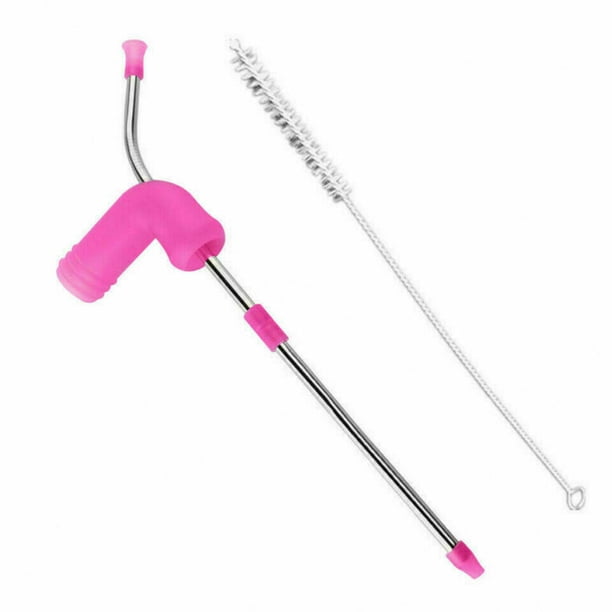 Inteprter Pajita para beber Bar Pub Bebida Beber Snorkel Inoxidable Amigos Fiesta Bebidas Paja Barra de herramientas Rosado Inteprter HA003013-02