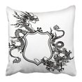 thumbnail image 1 of ECCOT Black Aggressive The Emblem of Dragon White Angry Artistic Attack Badge Pillowcase Pillow Cover 20x20 inch, 1 of 1