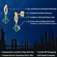 thumbnail image 2 of Gem Stone King 14K Yellow Gold London Blue Topaz and Lab Grown Diamond Earrings for Women | 2.71 Cttw | Gemstone November Birthstone | Round 6.5MM, 2 of 6
