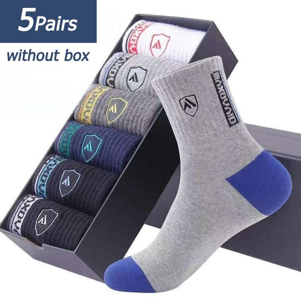 5 pares de calcetines deportivos para hombre de primavera y otoño, verano, ocio, absorbentes del sudor, cómodos, finos, transpirables, baloncesto, Meias EU 38-43 Dengxun unisex