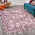 thumbnail image 2 of Boho Decorative Rug, Vintage Look Ethnic Look Pattern of Paisley Details and Bohemian Feels Damask, Quality Carpet for Bedroom Dorm and Living Room, 6 Sizes, Plum and Pale Pink, by Ambesonne, 2 of 4