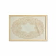 thumbnail image 1 of Beige Wall Art with Frame, Old Fashion Embriodery Style Floral Circle Victorian Feminine Boho Artprint, Printed Fabric Poster for Bathroom Living Room, 35" x 23", Beige, by Ambesonne, 1 of 2