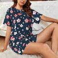 thumbnail image 4 of Sikiie Cherry Blossoms Womens Pajama Sets Short Sleeve Top With Pants Sleepwear 2 Piece Lounge SetXX-Large, 4 of 6