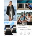 thumbnail image 5 of Black Beige Striped Beach Towels Oversized Super Absorbent, Modern Farmhouse Retro Lines Lightweight Bath Towel Quick Dry Sets For Bathroom/Pool/Rv Camping/Beach Play/Gym Room/Picnic 35"x70", 5 of 8