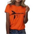 thumbnail image 1 of Dadaria Chemise Orange pour Femmes Hauts Manches Courtes T-Shirt Col Rond Attrape-Rêves d'Été Chandail Blouses L, 1 of 6