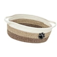 thumbnail image 3 of Cesta tejida de cuerda para juguetes, cesta rectangular portátil para juguetes de perros y gatos, contenedor de almacenamiento para el hogar, dormitor Marrón caqui, 3 of 9